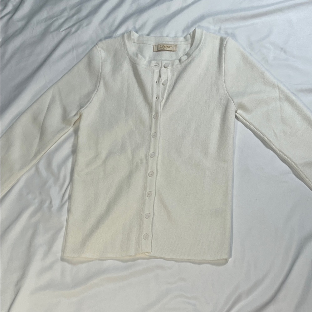 Cream Button-Up Cardigan